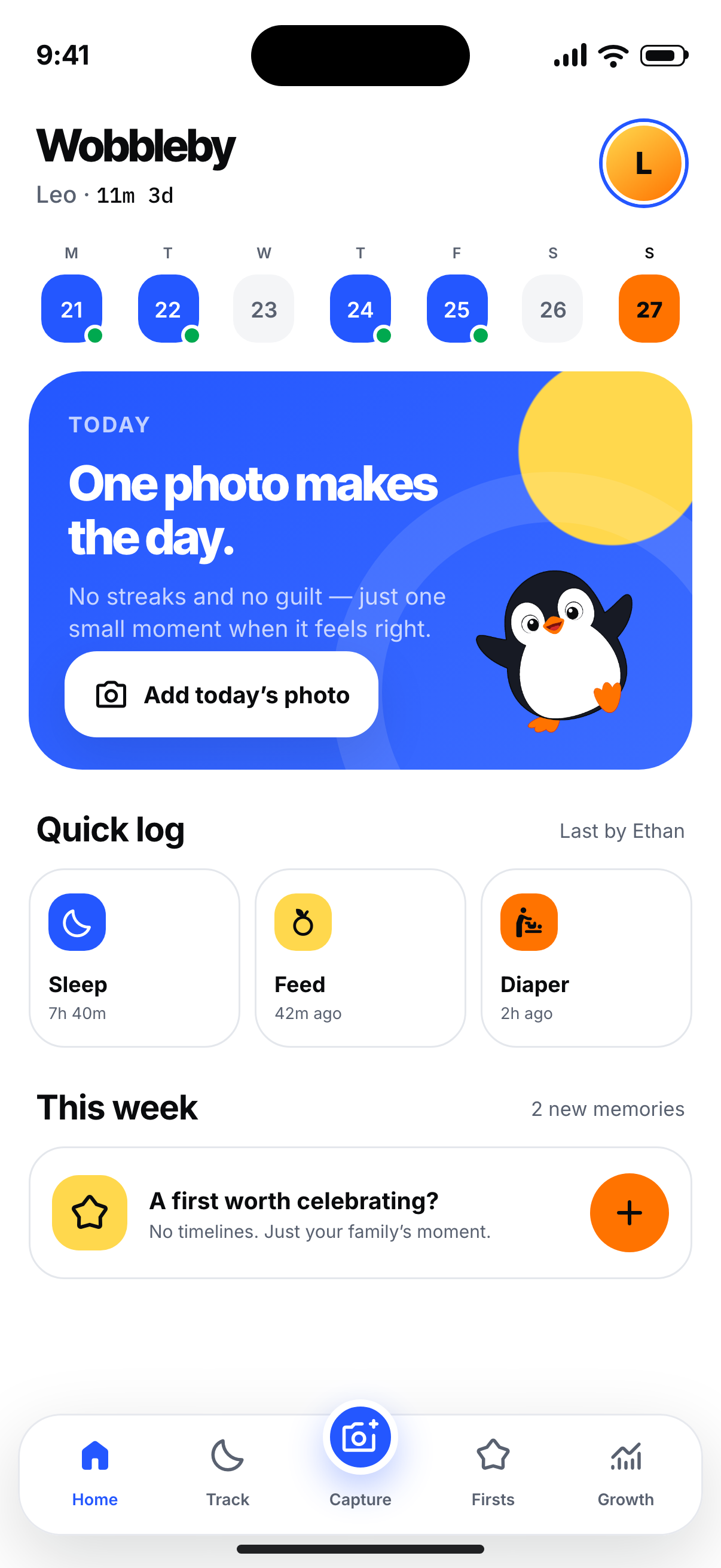 Wobbleby Home screen on iPhone 17 Pro