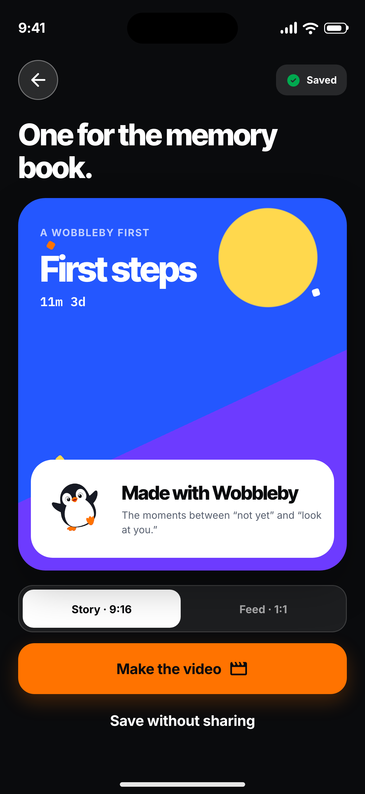 Wobbleby First saved and share screen on iPhone 17 Pro